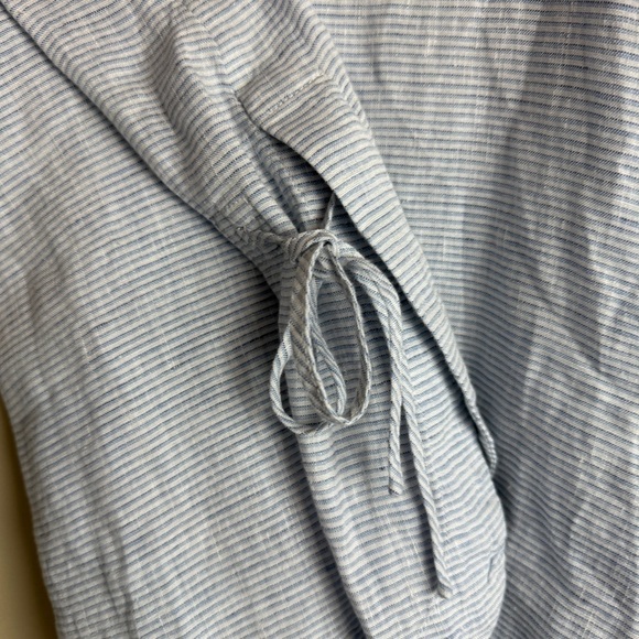 J Jill Love Linen Blue and White 100% Linen Side Tie Tunic Top  Sz. XL - Picture 10 of 11